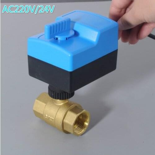 AC220V AC24V electric actuator brass ball valve motorized ball Valve switch type electric Manual automatic electric ball valve