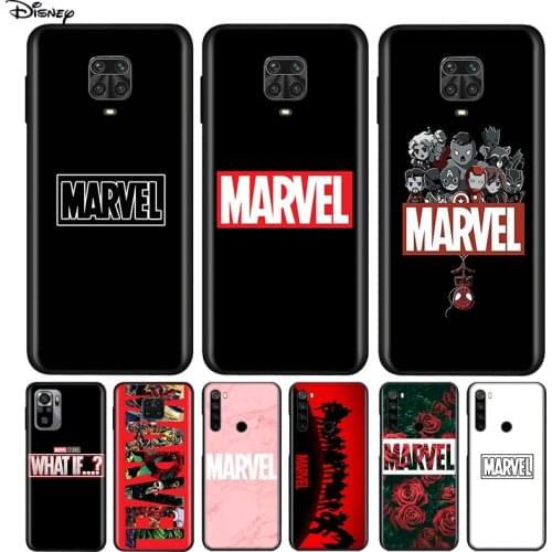 Silicone Cover Marvel Logo For Xiaomi Redmi Note 10 10S 9 9C 9S Pro Max 9T 8T 8 7 6 5 Pro 5A 4X 4 Phone Case