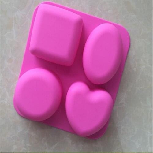 4 different shapes Silicone handmade soap mold Chocolate cake baking tray Cupcake car aroma mold