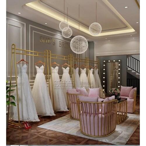 Wedding Rack Iron Display Rack Womens Wear Rack Dress High-end Combine Clothing Store Rack