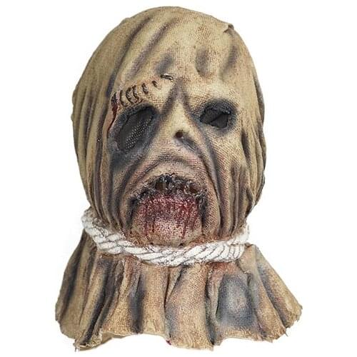 2020 Horror Realistic Scarecrow Masks Cosplay Halloween Costume For Adult Scary Latex Full Face Mask