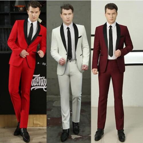 Wedding suits for men blazer boys prom mariage suits fashion slim masculino latest coat pant designs chorus groom clothes singer