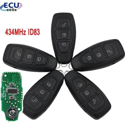 5PCS X Intelligen Smart Remote Key 434MHz ID83 Chip for Ford Focus C-Max Mondeo Kuga Fiesta