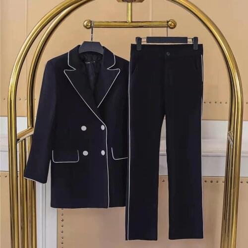 Spring New Fashion Slim Business Wear Elegant Women Office OL Jacket Set Formal Blazer + Ankle_length Pants Suit Feminino Female