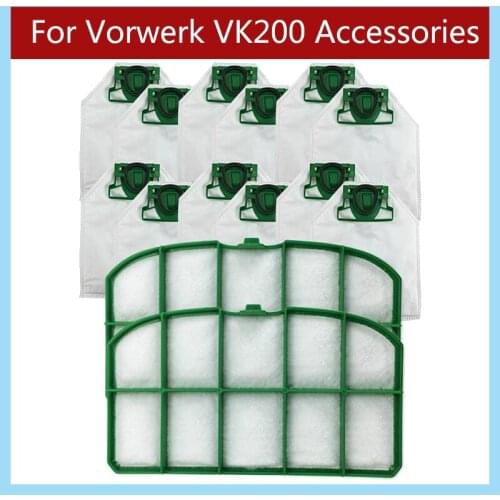 For VK200 FP200 Spare Parts Mop Cleaning Floor Replaceable Hepa Filter Dust Bag Kit Smart Home Accessories Robot Vacuum Cleaner
