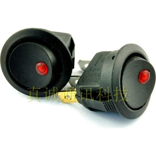10pcs rocker switch KCD2-202 power switch ship switch 3 feet 2 files red LED LIGHT