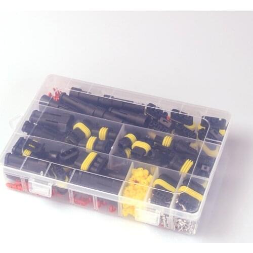 352pcs HID Waterproof Connectors 1/2/3/4 Pin 26 Sets Car Electrical Wire Connector Plug Truck Harness 300V 12A Set 352 Pack New