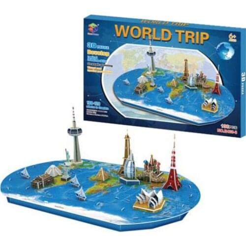 3D Three-dimensional Jigsaw Puzzle Childrens Puzzle Diy Insert the World Famous Building Model Toy Gift P270