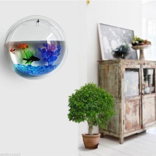 Acrylic Fish Bowl Wall Hanging Aquarium Tank Aquatic Wall Mount Fish Tank For Betta Fish Flower Plant Vase Home Decor Hot