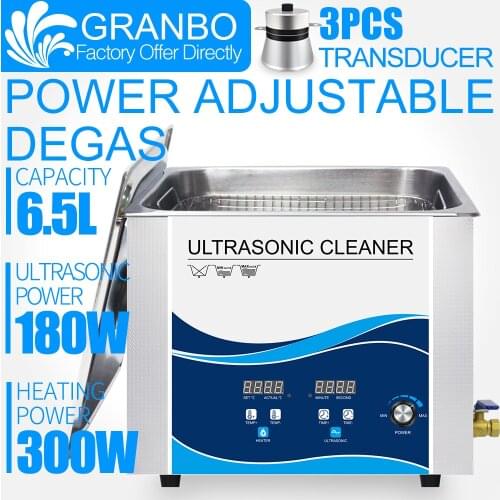Granbo 0-180W Power Adjustable Digital Ultrasonic Cleaner 6L 6.5L With DEGAS Heating For Main Board Laboratory Medical Tools