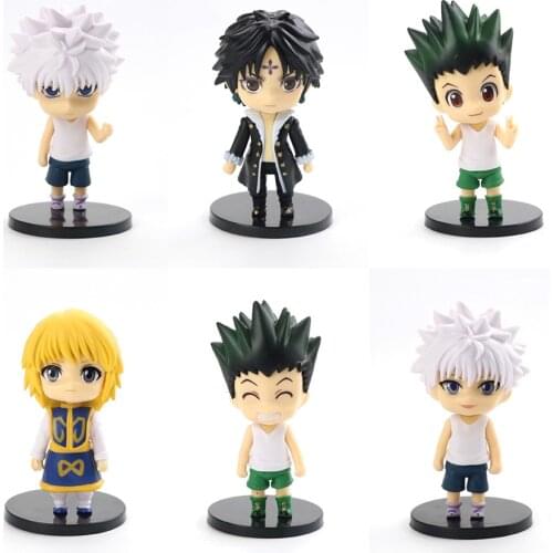 6pcs/set Anime Hunter x Hunter Action Figure Toys Jay Flix Hisoka Kurapika PVC Car Decoration Model Doll Toys Kid Gift