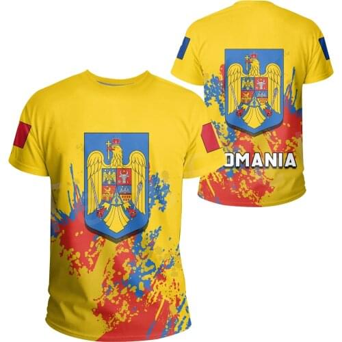 Tessffel Romania Europe Country Flag Symbol Colorful 3DPrint Summer Streetwear Casual Unisex Short Sleeve T-Shirts Men/Women A1
