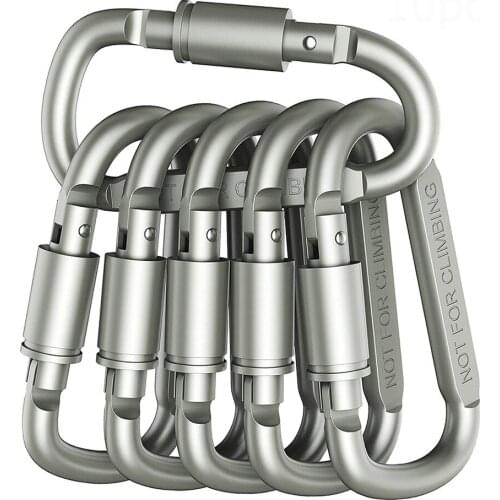 10pcs EDC Backpack Carabiner Keychain Aluminum Alloy Outdoor Camping Hiking D-ring Snap Clip Lock Buckle Hook Climbing Tools
