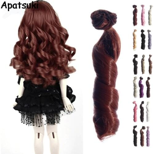 1PC Wig BJD Doll DIY High-temperature Wire Handmade Curly Wigs Hair For Barbie Doll For Monster High Doll Curls Row