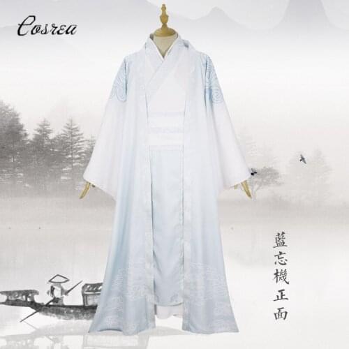 Lan Wangji Cosplay Costume Mo Dao Zu Shi Original Lan Zhan Ancient Costume Wig Wei Wuxian Yiling Patriarch Halloween Hair