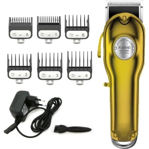Kemei professional clipper all-metal rechargeable hair trimmer hair cutting machine for barber men electric beard shaver