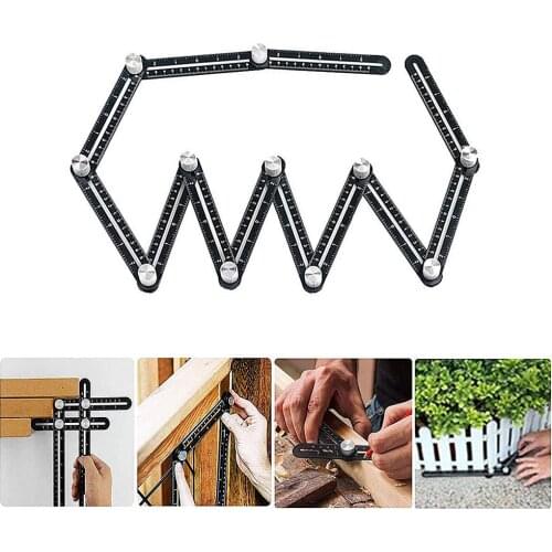 Multi Angle Measuring Ruler 12- Folding Alloy Angle Finder Tool Rule Brick Tile Wood Angle Positioning Tool