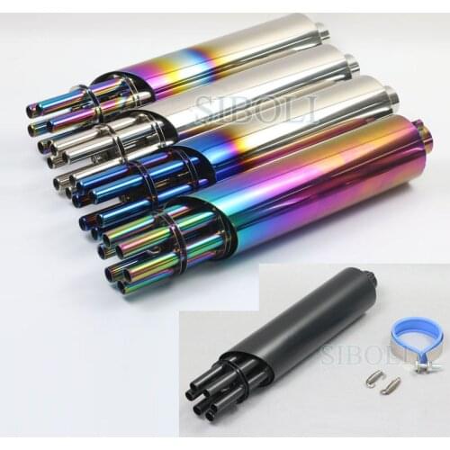 Motorcycle Exhaust Pipe Modified Exfoliate Gatling Gun Style Can Rotate Motorbike Scooter Exhaust End Pipe Mufflers AK027