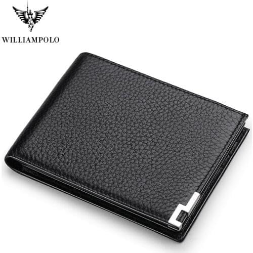 WILLIAMPOLO Mens Wallet Fashion Leather Wallet Male Small Wallet Slim Mini Purse Money Bag PL175115