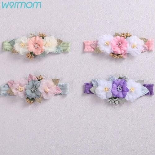 Warmom Hairband Newborn Photography Props Kids Baby Girl Turban Infant Toddler Headbands Hair Bands For Girls Hair Accessories