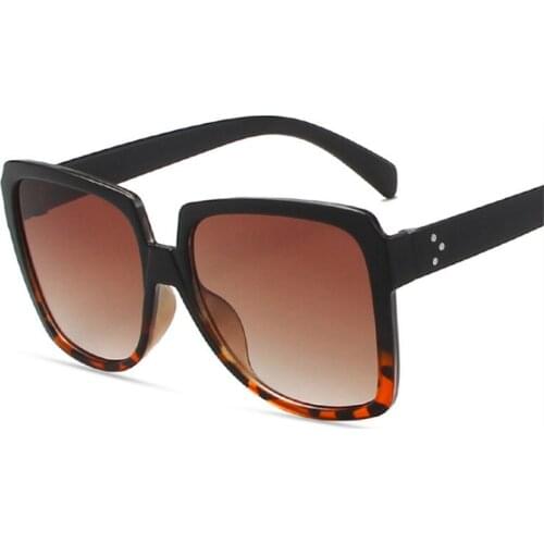 Women Fashion Oversized Sunglasses Luxury Designer Square Sun Glasses Men Gradient Shades Black Eyeglasses UV400