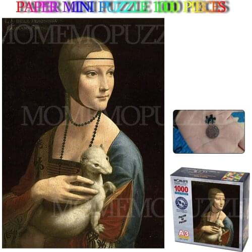 The Lady with The Emine Adults Paper Mini Puzzles 1000 Pieces World Famous Painting Jigsaw Puzzle Art Painting Pattern Puzzles