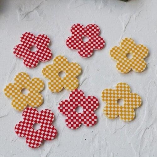 20 PCS 35mm Fashion Resin Flowers Pendant Charm DIY Earring Accessories For Jewelry Making
