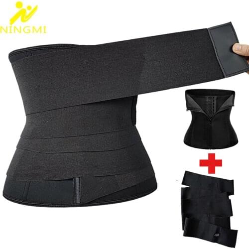 NINGMI Waist Trainer Shapewear Belt Women Slimming Tummy Wrap Belt Resistance Bands Cincher Body Shaper Fajas Control Strap