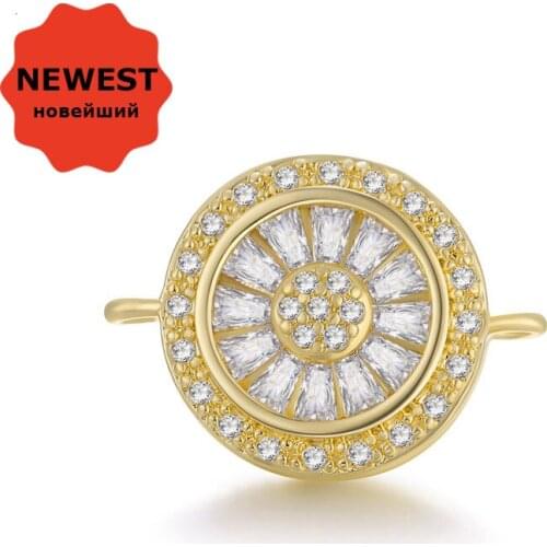 Connectors For Jewelry Making 4 Pieces Wholesale Hand Made DIY Jewelry Accessories Luxury AAA Zircon Crystal Charm Pendants