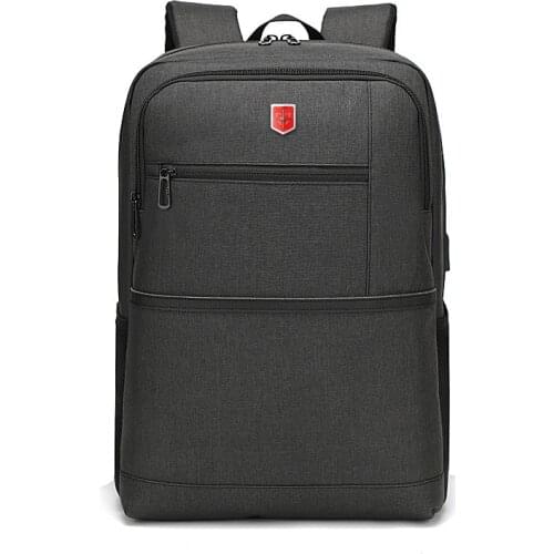 New Swiss Backpack Man USB Charging Laptop bagpack 15.6 inch Oxford Waterproof Student Bags Travel Outdoor Computer Bag Mochila
