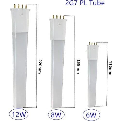 2G7 Led Lamp 12W 8W 6W Led Tube PL Light Brightness 4PIN 2G7 PLug Led Bulb Replace CFL Light