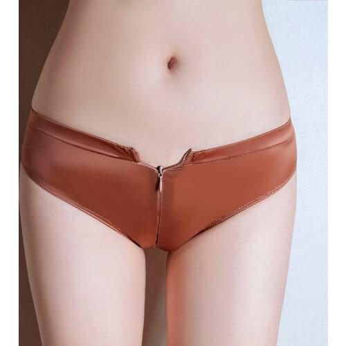 Women Sexy Briefs Panties Zipper Ladies Hollow Sheer Lingerie Underwear Thongs 7 Colors Casual Porno Ladies Panties