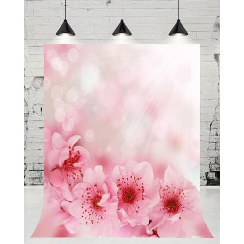 VinylBDS Sunny Pink Flowers Newborn Baby Photography Backdrop Kids Photo Studio Birthday Party Background for Children Props