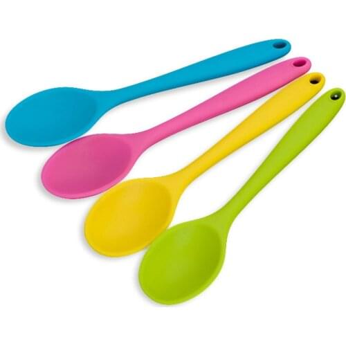 Colorful Silicone Spoon Heat Resistant Easy To Clean Non-stick Rice Spoons High Temperature Spoon Tableware Utensil Kitchen Tool