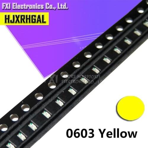 100pcs Yellow 0603 SMD LED light new original