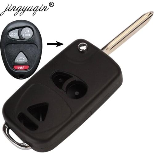 10X Modified Flip Remote Car Key Shell Fob For Buick G-M Chevy Pontiac Rendezvous 2002 - 2007 4 (3+1) Buttons Car Key Case Blank