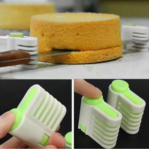 2 Pcs Even Cake Slicing Leveler Bread Cutter Baking Tools easy to carry Green Pink