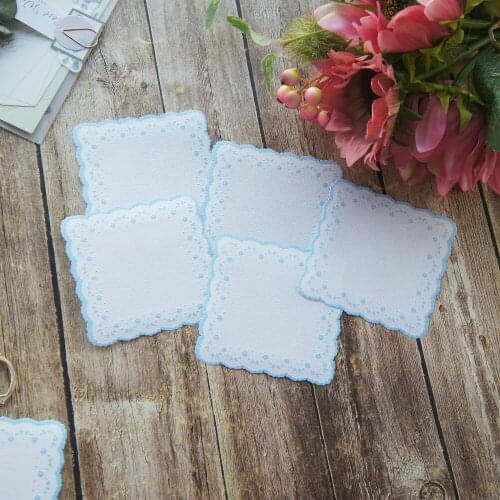 20pcs Big Size Like Cloth Design White Blue Flower Paper Creative Craft Paper Background Scrapbooking Gift Use