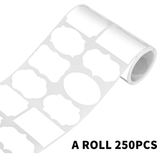 250 Pcs White Labels Sticker with A Pen Removable Waterproof Blank Jar Personalized Labels Sticker Scrapbook Stickers