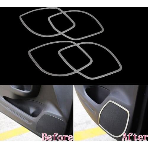 4x Stainless Steel Car Styling Interior Side Door Speaker Cover Trim Sticker Fit For Honda CR-V CRV 2012-2015 Auto Accessories