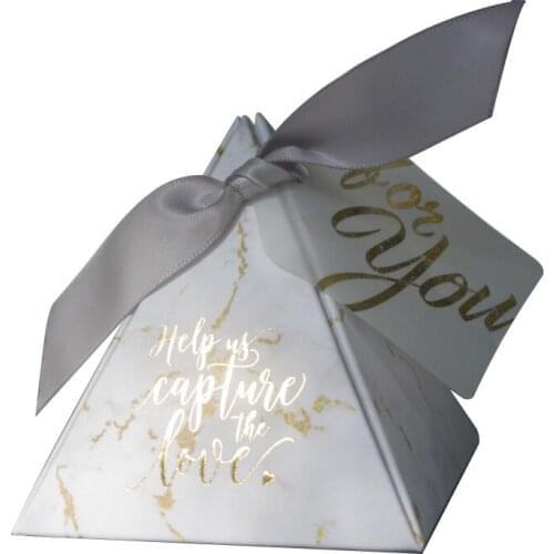 50pcs Triangular Cute gift box Pyramid gift box wedding favors and gifts candy box wedding gifts for guests wedding decoration