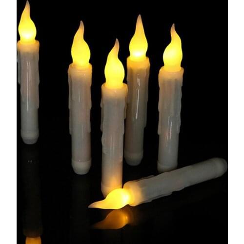 6PCS LED Candle Remote Control Wax Flameless Flickering Christmas Lamp Candle Lights Wedding Decor Home Xmas Decoration Candles