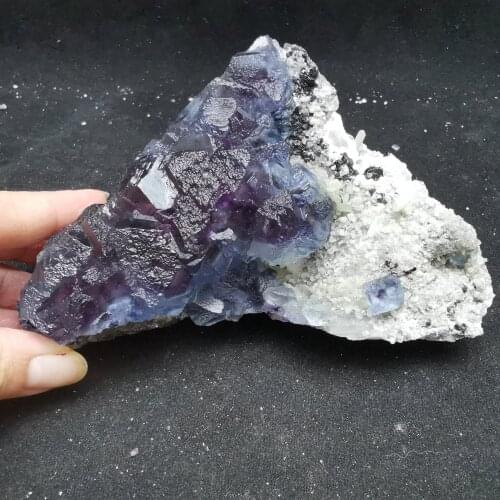 728.7gNatural purple fluorite wolframite crystal mica paragenesis mineral specimen healing crystal home decoration QUARTZ GEM