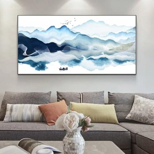Abstract Art Chinese Style Landscape Painting Wall Art Canvas Painting Posters and Prints Wall Art Picture Cuadros Home Decor