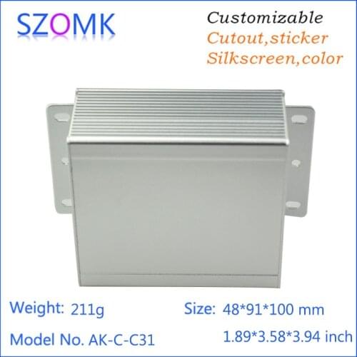 1 pcs, 48*91*100mm extruded aluminum enclosure switch box aluminum case wall mounting aluminum power supply amplifier enclosure