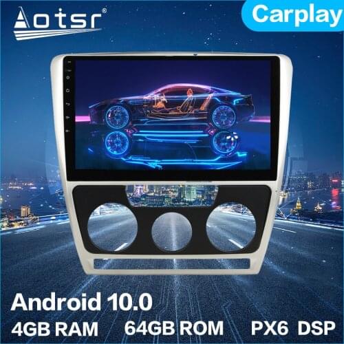 Aotsr Android 10.0 4+64GB Car Radio Player GPS Navigation Car Stereo Multimedia Unit For Skoda Octavia MT 2010- 2014 DSP Carplay