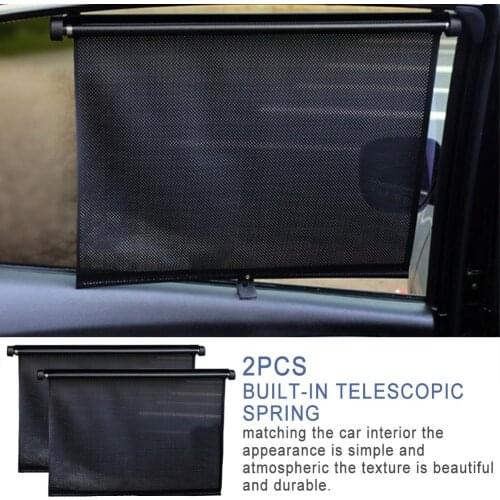Durable Car Retractable Sun Shade Side Window Cover Automatic Roller Car Telescopic Blocker Automotive Sun Insulation Sunshade