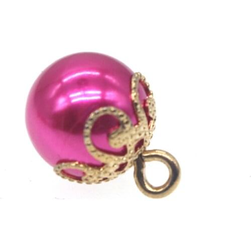 SHINE 10 PCs Resin Sewing Buttons Scrapbooking Round Pearl Single Hole Rose Red 10mm Costura Botones decorate PE001