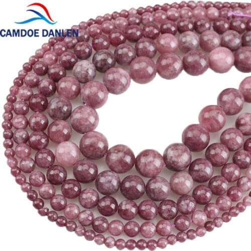 Natural Stone Beads Lepidolite Stone Round Loose Beads Diy Spacer Beads 4 6 8 10 12mm Bracelet Jewelry Making ST183