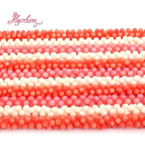 3x8mm Peanut Red.Pink.Orange Bead Coral Natural Stone Beads For DIY Necklace Bracelet Jewelry Making 15" Free Shipping Wholesale